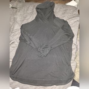 LuLaRoe 3xl Amber lightweight long-sleeved hooded solid black tshirt